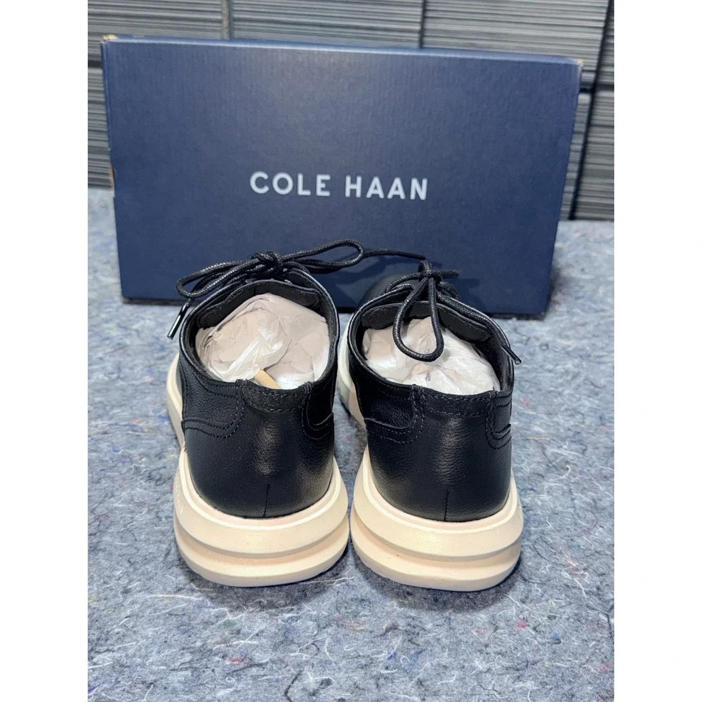 Cole Haan Grand+ Plain‎ Toe Oxford Black Leather Ivory Mens 8.5M Shoes C36934